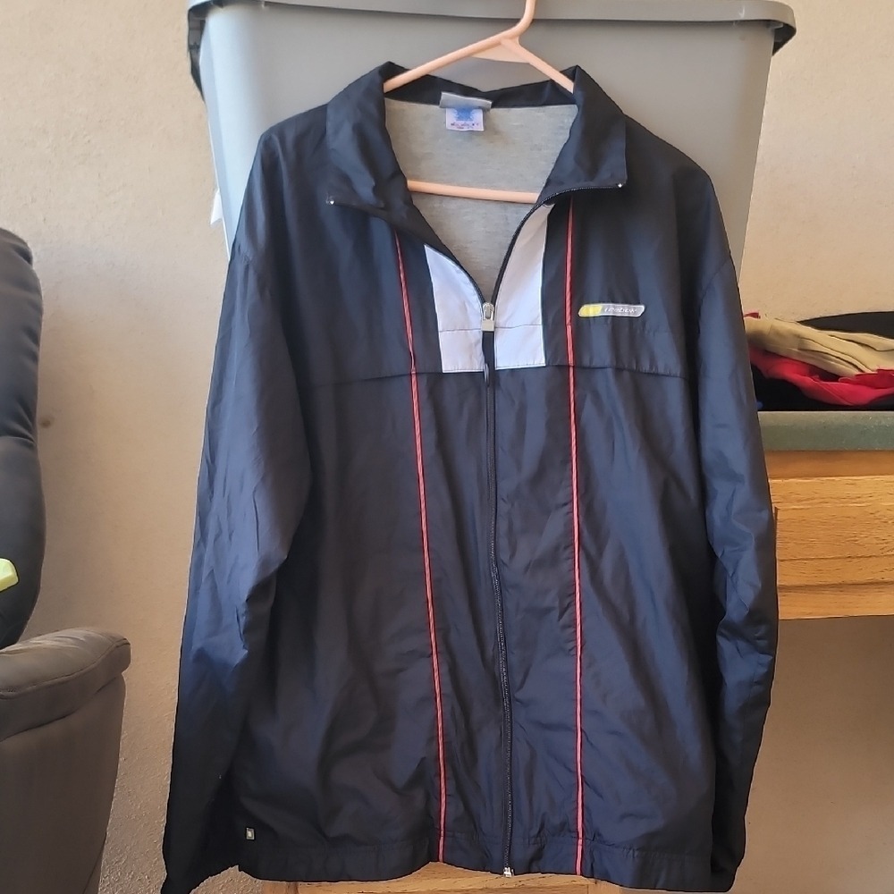 MAKE OFFER Reebok Black and White Athletic Windbreaker